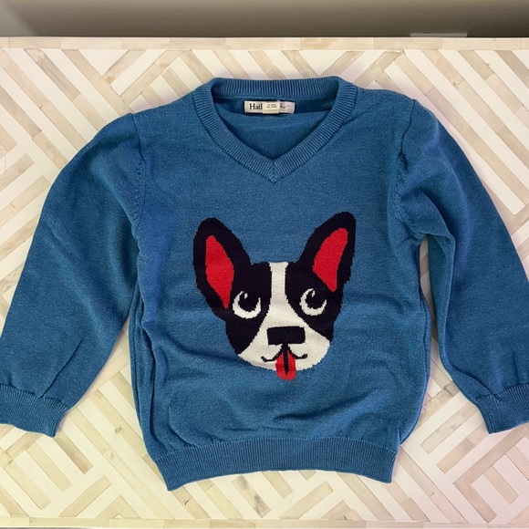 HATLEY French Bulldog V-Neck Sweater, 3T - Picture 5 of 5